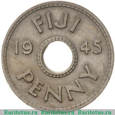 Реверс монеты 1 пенни (penny) 1945 года   Фиджи