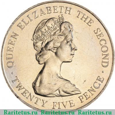 25 пенсов (pence) 1978 года  Гернси