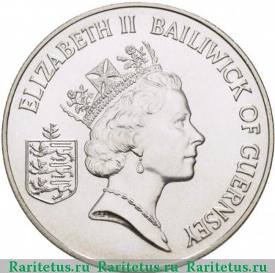 2 фунта (pounds) 1986 года  Гернси proof
