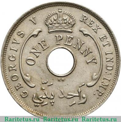 1 пенни (penny) 1920 года KN  Британская Западная Африка