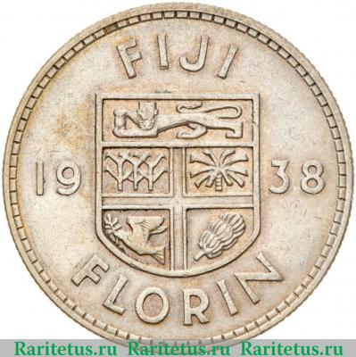 Реверс монеты 1 флорин (florin) 1938 года   Фиджи