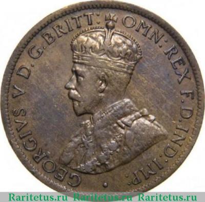 1/2 пенни (penny) 1920 года   Австралия