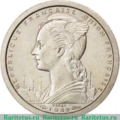 1 франк (franc) 1948 года   Камерун