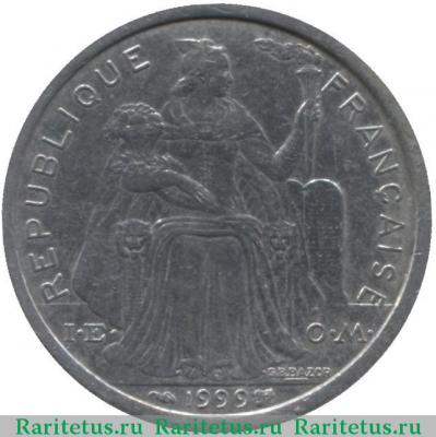 1 франк (franc) 1999 года   Французская Полинезия