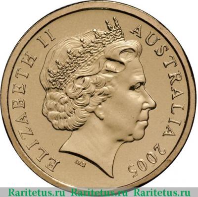 2 доллара (dollars) 2005 года  абориген Австралия