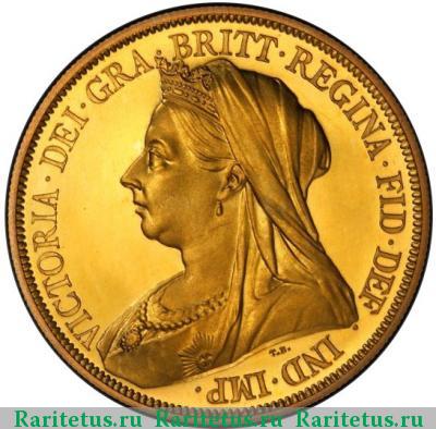 5 фунтов (соверенов, pounds) 1893 года  Великобритания