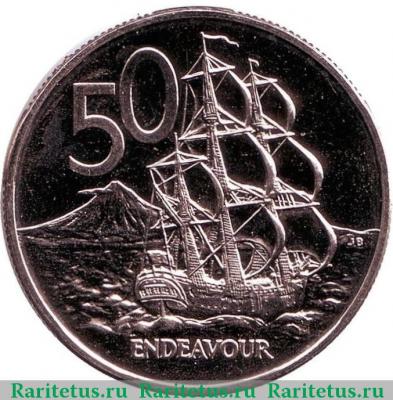 Реверс монеты 50 центов (cents) 1983 года   Новая Зеландия