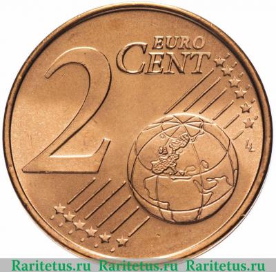 Реверс монеты 2 евро цента (лепта, euro cent) 2002 года   Греция