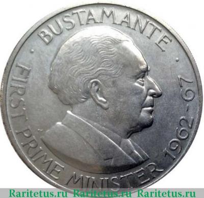 Реверс монеты 1 доллар (dollar) 1969 года   Ямайка