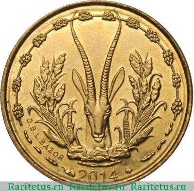 5 франков (francs) 2014 года   Западная Африка (BCEAO)