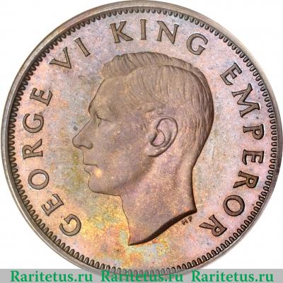 1/2 пенни (penny) 1940 года   Новая Зеландия