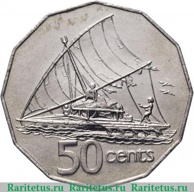 Реверс монеты 50 центов (cents) 1982 года   Фиджи
