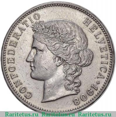 5 франков (francs) 1908 года   Швейцария