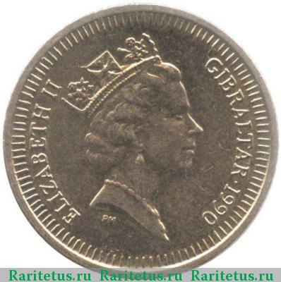 5 пенсов (pence) 1990 года  Гибралтар