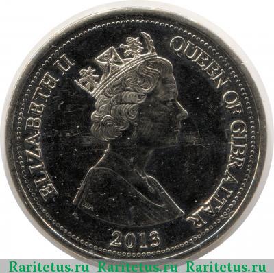 3 фунта (pounds) 2013 года  Утрехтский договор Гибралтар
