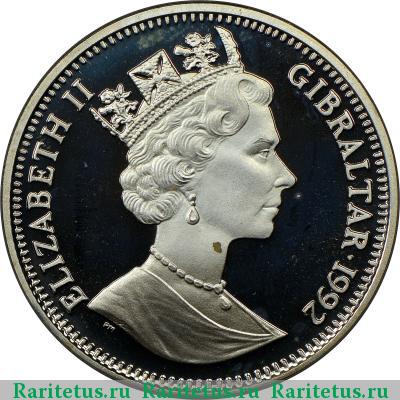 14 экю - 10 фунтов (ecus, pounds) 1992 года  Гибралтар proof