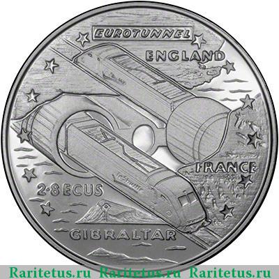 Реверс монеты 2.8 экю (ecus) 1993 года  