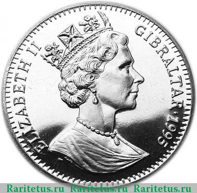 1 крона (crown) 1995 года  Гибралтар
