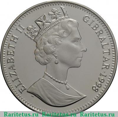 1 крона (crown) 1998 года  Гибралтар proof
