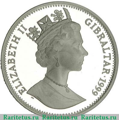 1 крона (crown) 1999 года  Гибралтар proof