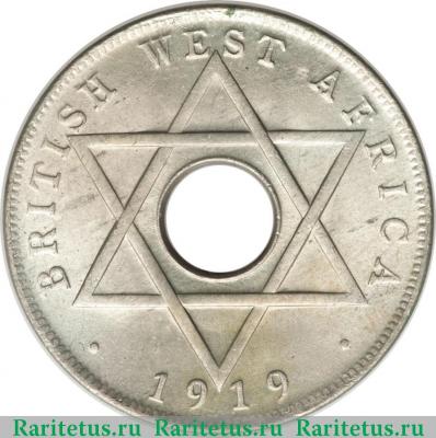 Реверс монеты 1/2 пенни (penny) 1919 года H  Британская Западная Африка