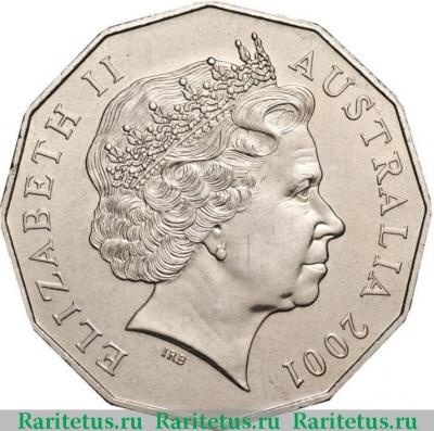 50 центов (cents) 2001 года  западные территории Австралия