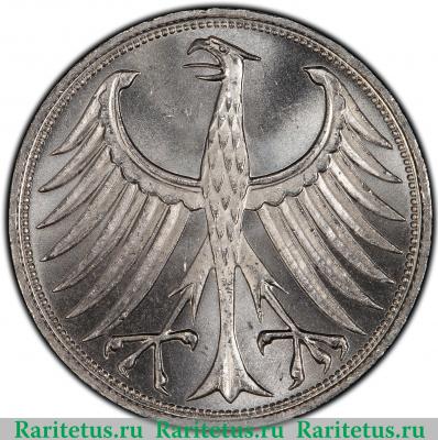 5 марок (deutsche mark) 1959 года J  Германия