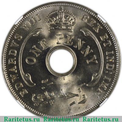 1 пенни (penny) 1936 года KN  Британская Западная Африка