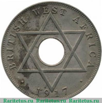 Реверс монеты 1/2 пенни (penny) 1917 года   Британская Западная Африка