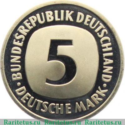 Реверс монеты 5 марок (deutsche mark) 1983 года D  Германия