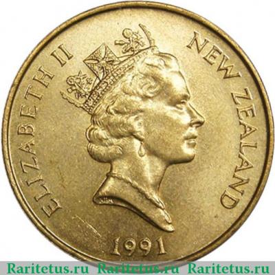 2 доллара (dollars) 1991 года   Новая Зеландия