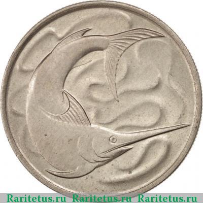 20 центов (cents) 1968 года  Сингапур