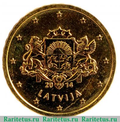 10 евро центов (евроцентов, euro cent) 2014 года   Латвия