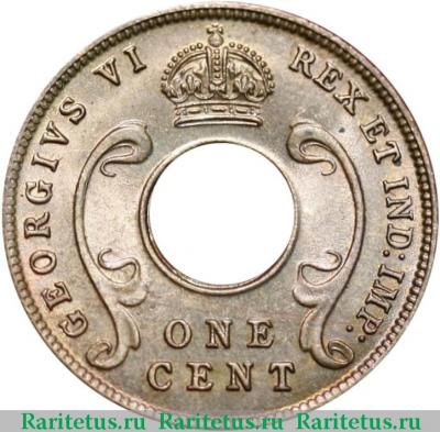 1 цент (cent) 1942 года  без букв Британская Восточная Африка
