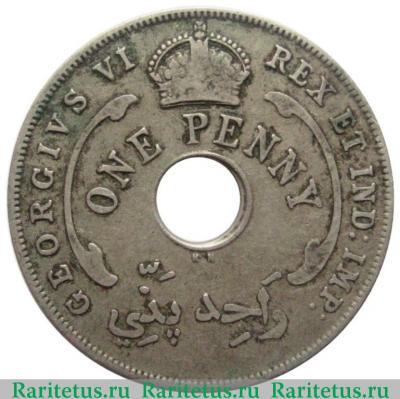 1 пенни (penny) 1937 года KN  Британская Западная Африка