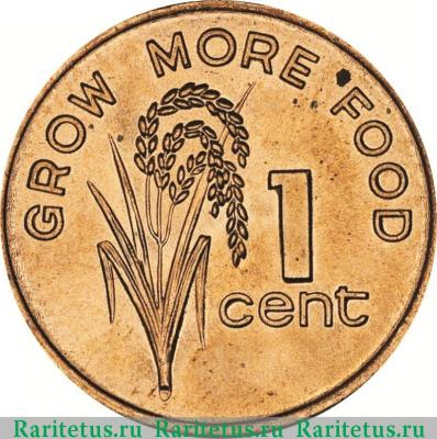 Реверс монеты 1 цент (cent) 1981 года   Фиджи