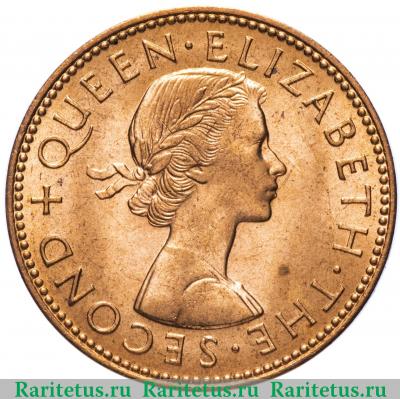 1/2 пенни (penny) 1960 года   Новая Зеландия
