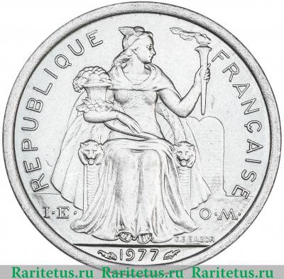 1 франк (franc) 1977 года   Новая Каледония