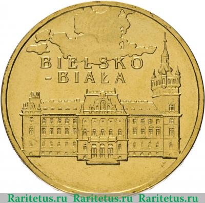 Реверс монеты 2 злотых (zlote) 2008 года  Бельско-Бяла Польша