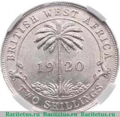 Реверс монеты 2 шиллинга (shillings) 1920 года  серебро Британская Западная Африка
