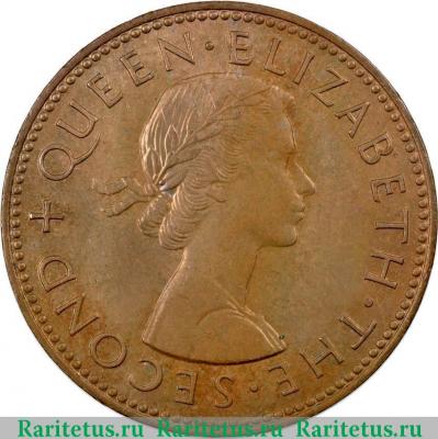 1/2 пенни (penny) 1961 года   Новая Зеландия