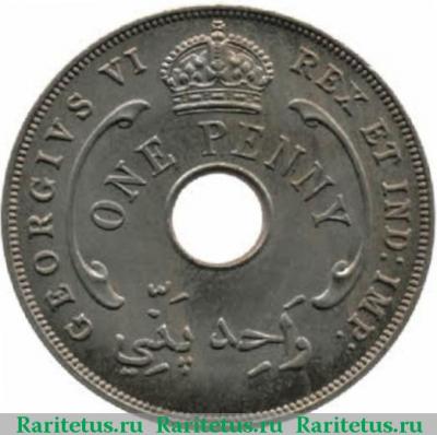 1 пенни (penny) 1944 года   Британская Западная Африка