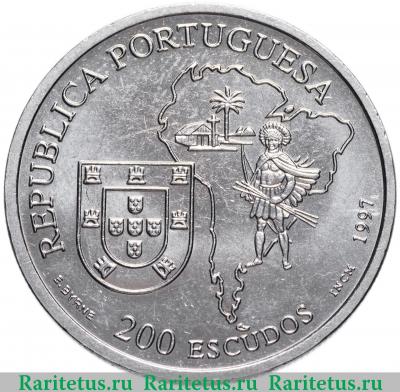 200 эскудо (escudos) 1997 года  Хосе де Анчьета Португалия