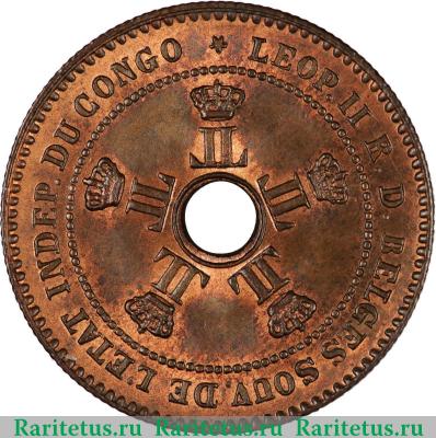2 сантима (centimes) 1888 года   Свободное государство Конго