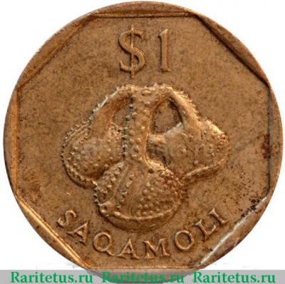 Реверс монеты 1 доллар (dollar) 1996 года   Фиджи