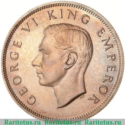 1/2 кроны (crown) 1937 года   Новая Зеландия