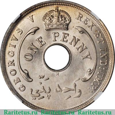 1 пенни (penny) 1911 года   Британская Западная Африка