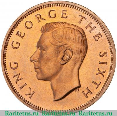 1/2 пенни (penny) 1949 года   Новая Зеландия