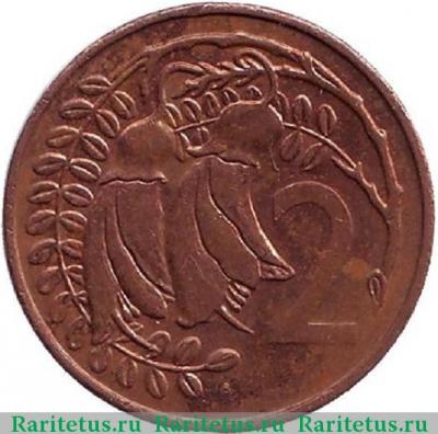 Реверс монеты 2 цента (cents) 1984 года   Новая Зеландия