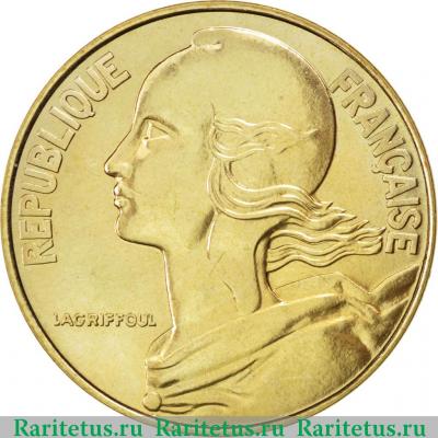 20 сантимов (centimes) 1989 года   Франция